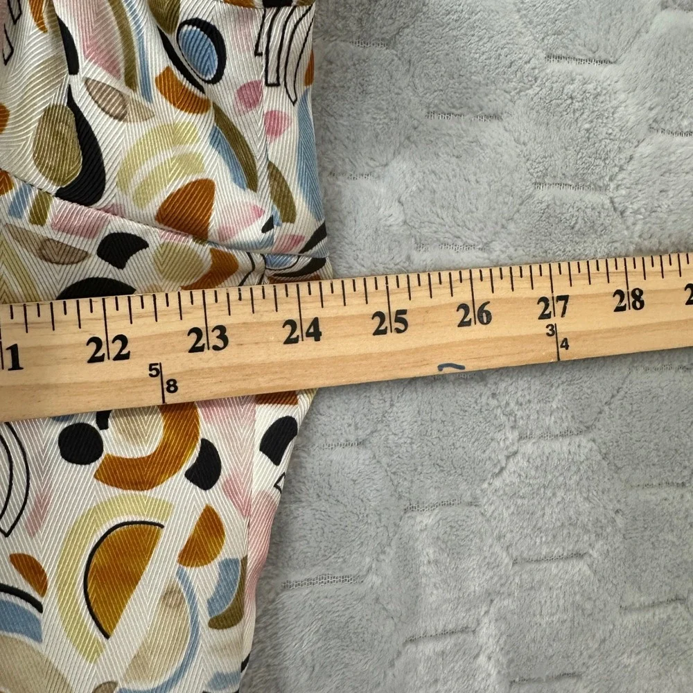 Lafayette 148 Button Up 100% Silk Geometric Artsy Resort Quiet Luxury Womens XL - Picture 7 of 8